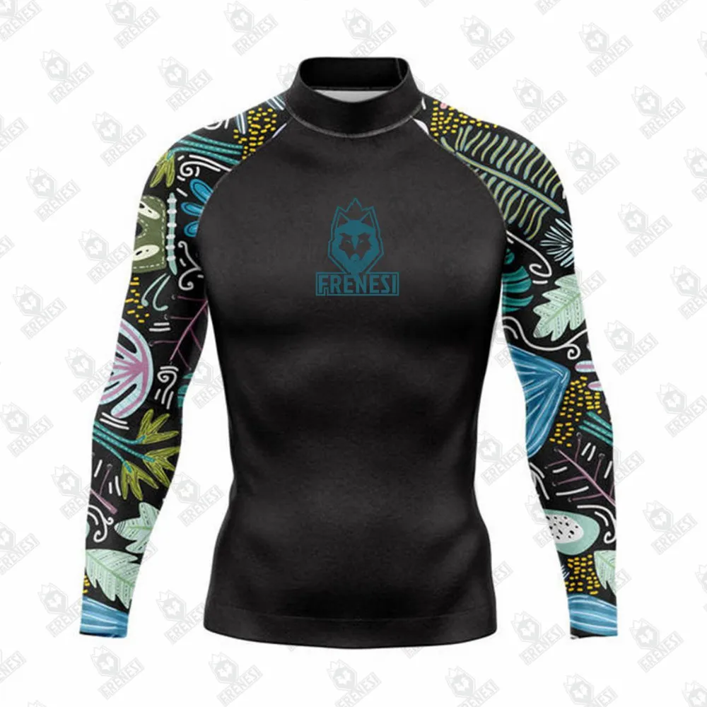 Men's Long Sleeve Surf Swimming Shirts Sun Protection UPF 50+ Hiking Shirts Baselayer Splice Fishing Shirt Compression Quick Dry