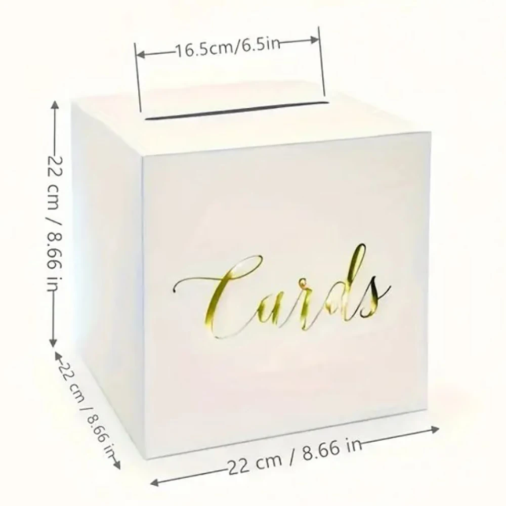 1set White Card Boxes Wedding Voting Game Box Wedding Reception Envelope Money Card Receiving Box Decor Supplies Accessories