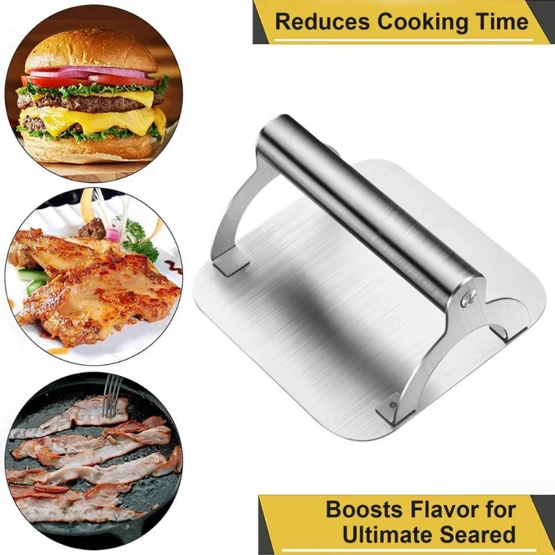

Smash Burger Press for Griddle Stainless Steel Grill Press Steak Burger Smasher for Professional and Home Cooking