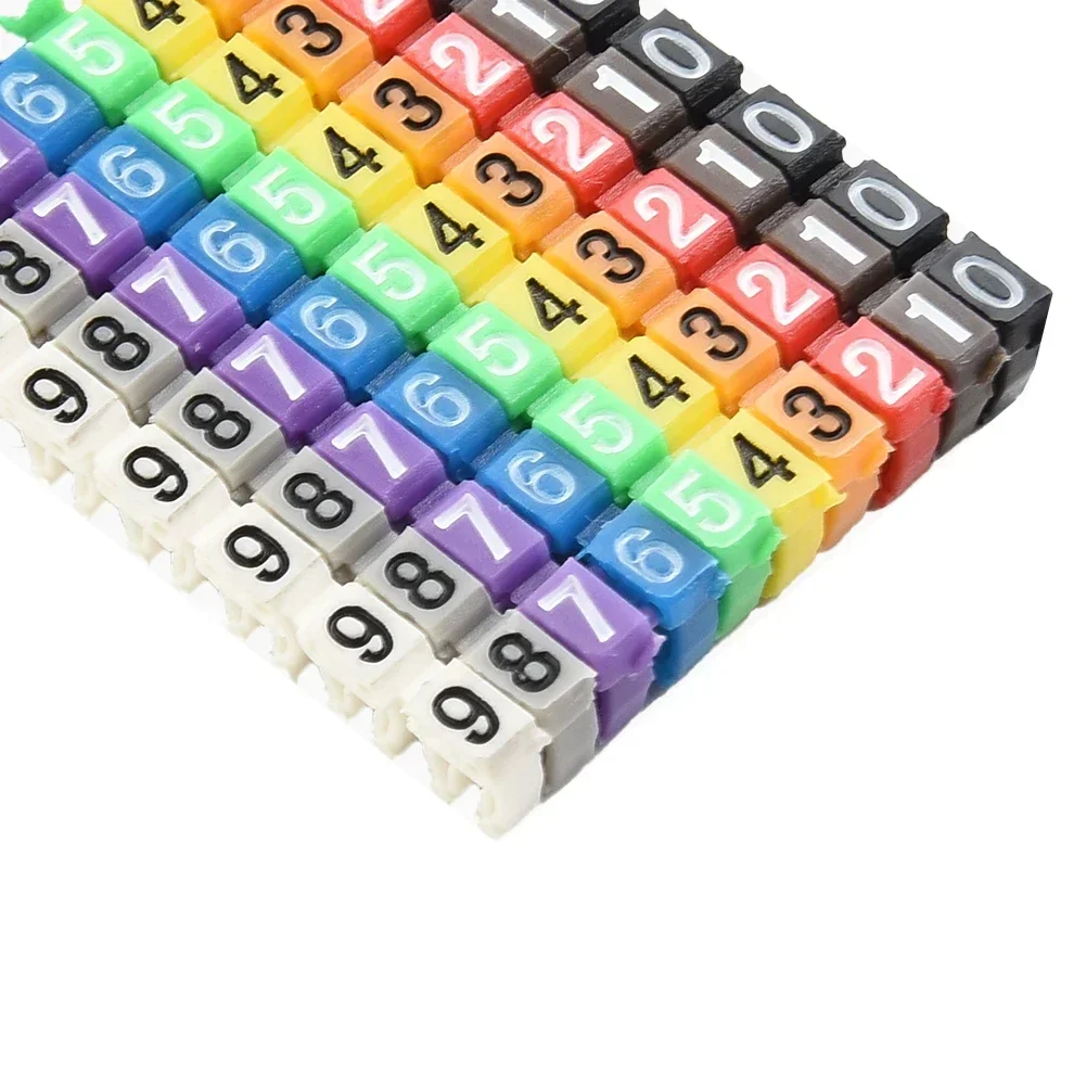 100 Pcs Color Coded Cable Markers Clip On Number Tags For Easy For Wire Identification Compatible With Multiple Sizes