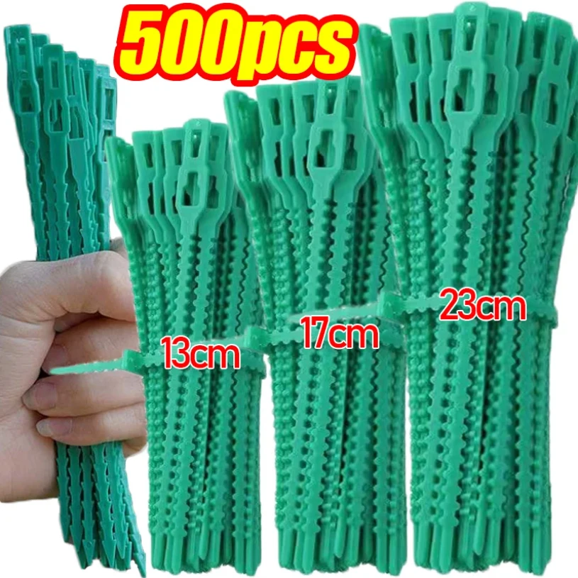 Plastic Plant Cable Ties Adjustable Garden Self-locking Zip Cables Ties Shrubs Support Reusable Fastener Loop Wrap Rings Tools