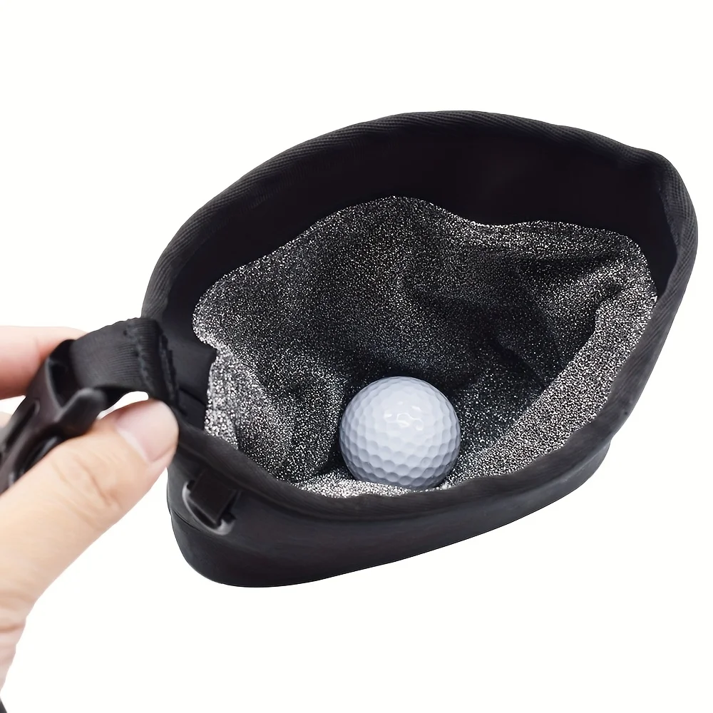 1Set Portable Polyester Golf Club Cleaning Bag Microfiber Fabric Compact Storage Pouch With Mesh Pocket Golf Care Accessory