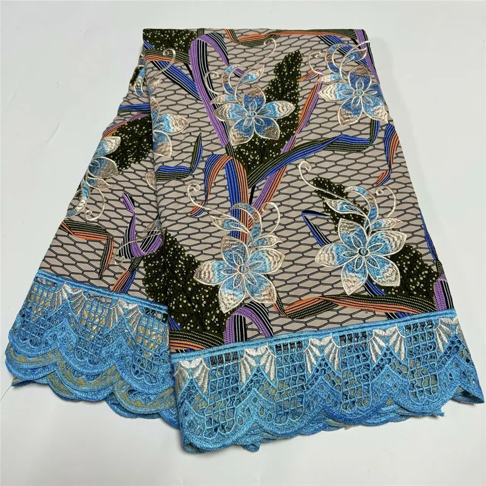 Imagem -04 - Tecido de Renda de Cordão Guipure Africano Cera Ankara Cera Nigeriana com Lantejoulas Clássicos Costurar para Vestido de Casamento 1999 Mais Novo