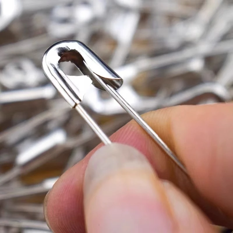 100 Stück Sicherheitsnadeln aus Edelstahl, 18-53 mm, für Kleidungspositionierung, DIY-Bastelarbeiten, Kleidungsdekoration, Zubehörwerkzeug – Detail 5