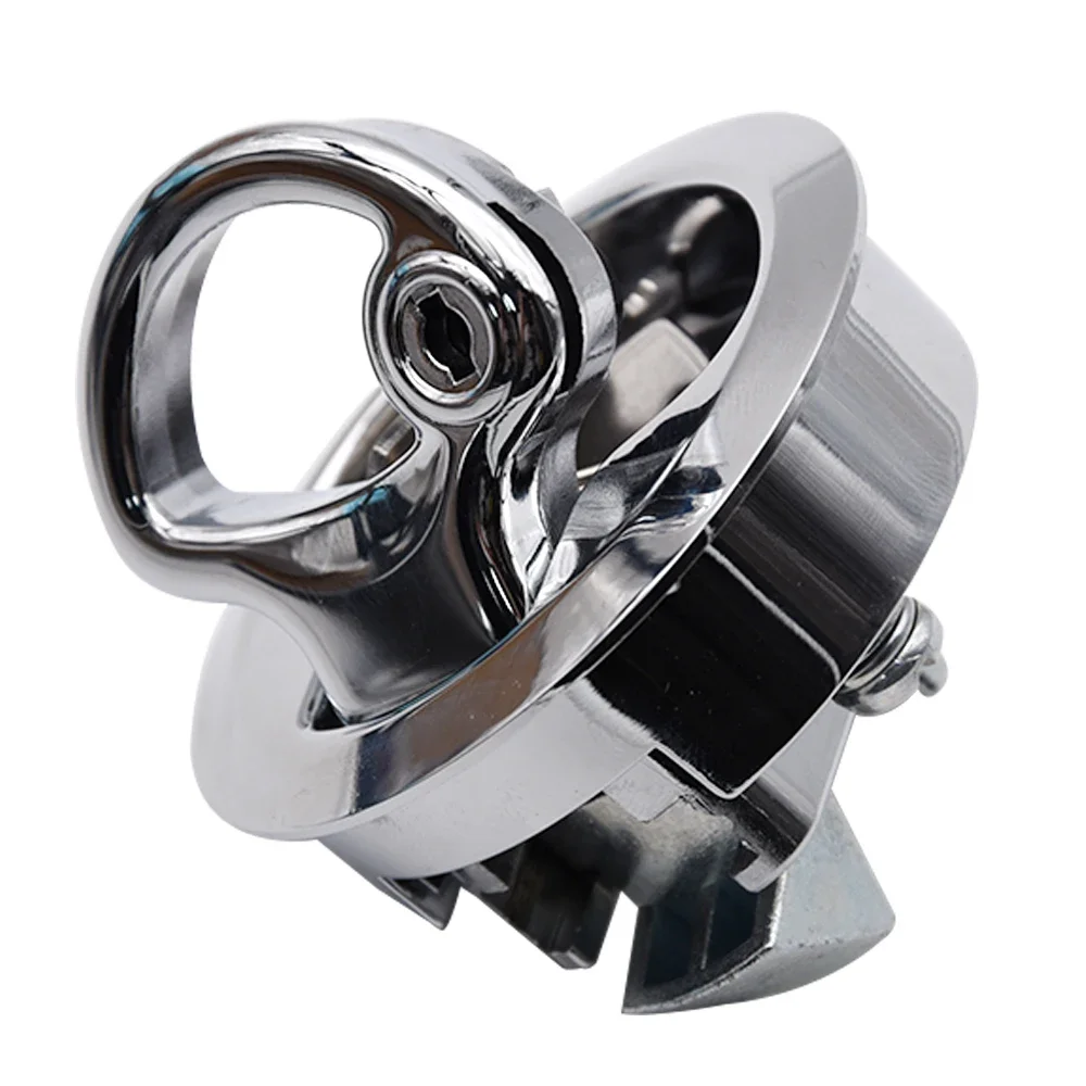 1PCS Marine Boat Flush Mount Hatch Flush Pull Latch Stainless Steel Lock Key Lift Slam Latch Plastic Locks for RV Yacht Custom