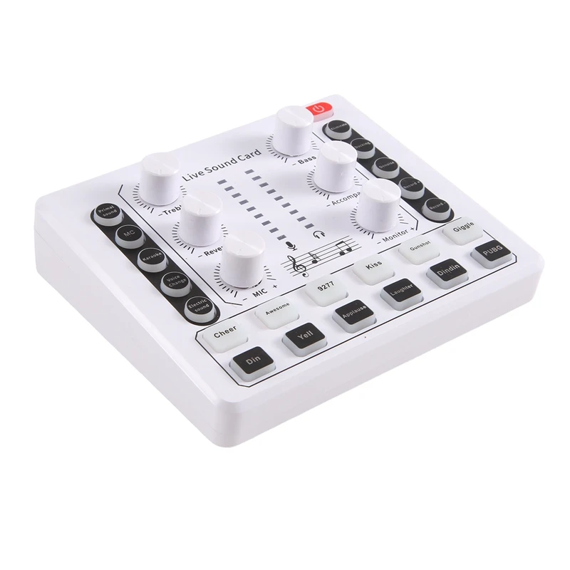 1 Piece M8 Audio Interface Podcast Equipment Caster All In One White Portable Podcast Production Studio With Premium Mic Preamp