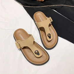 New British Style Shoes for Women Birken Slipper Girl Fashion Genuine Leather Designer Sandals Outdoor Casual Beach Shoes