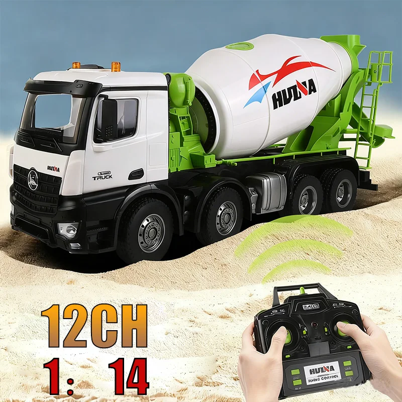 

1:14 грузовик-бетоносмеситель с дистанционным управлением, детская зарядная инженерная машина, игрушечный мальчик, бетонный танкеровоз, модель автомобиля