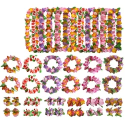 Guirnalda Hawaiana de flores artificiales, collar Hawaiano para fiesta en la playa, Verano