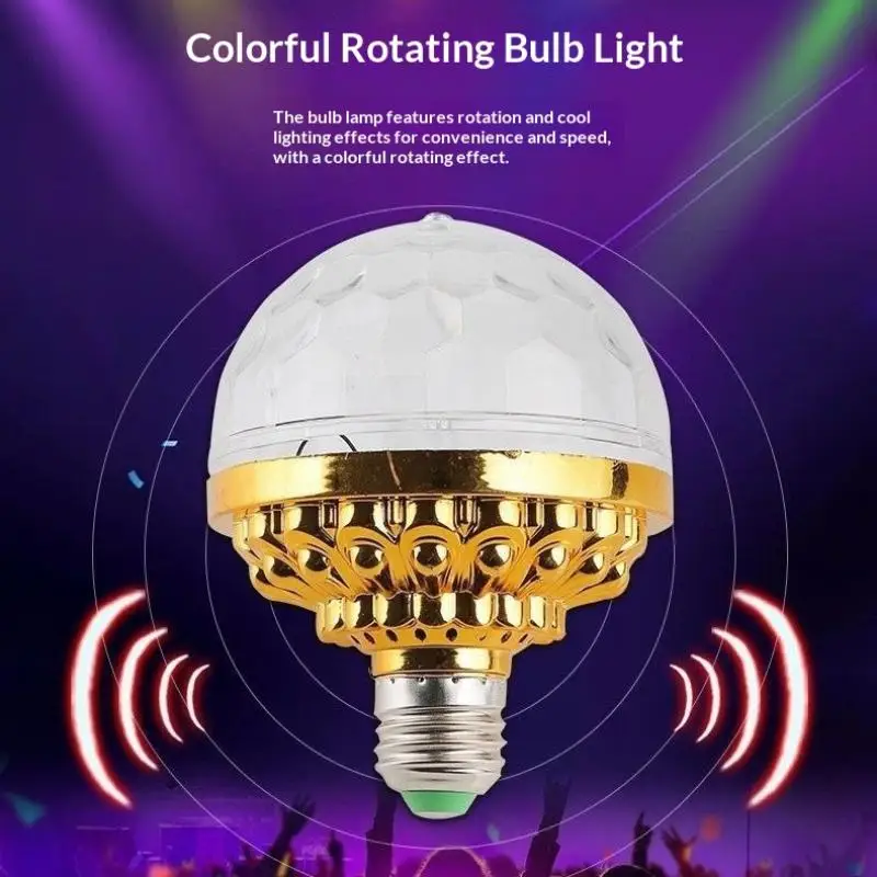 LED Stage Lamp Colorful Small Magic Ball 360 Rotating USB Plug Multiple Modes For DJ Disco Ambient Light