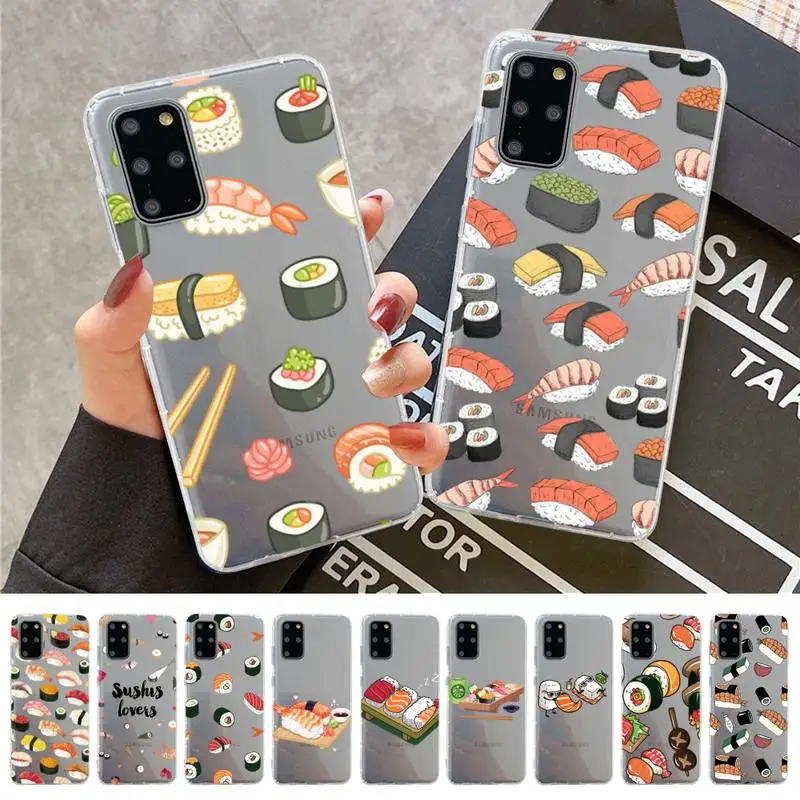 Japanese Sushi food Phone Case for Samsung A10 A20 A30 A40 A50s A70 A51 A52 A12 A03s Clear Case