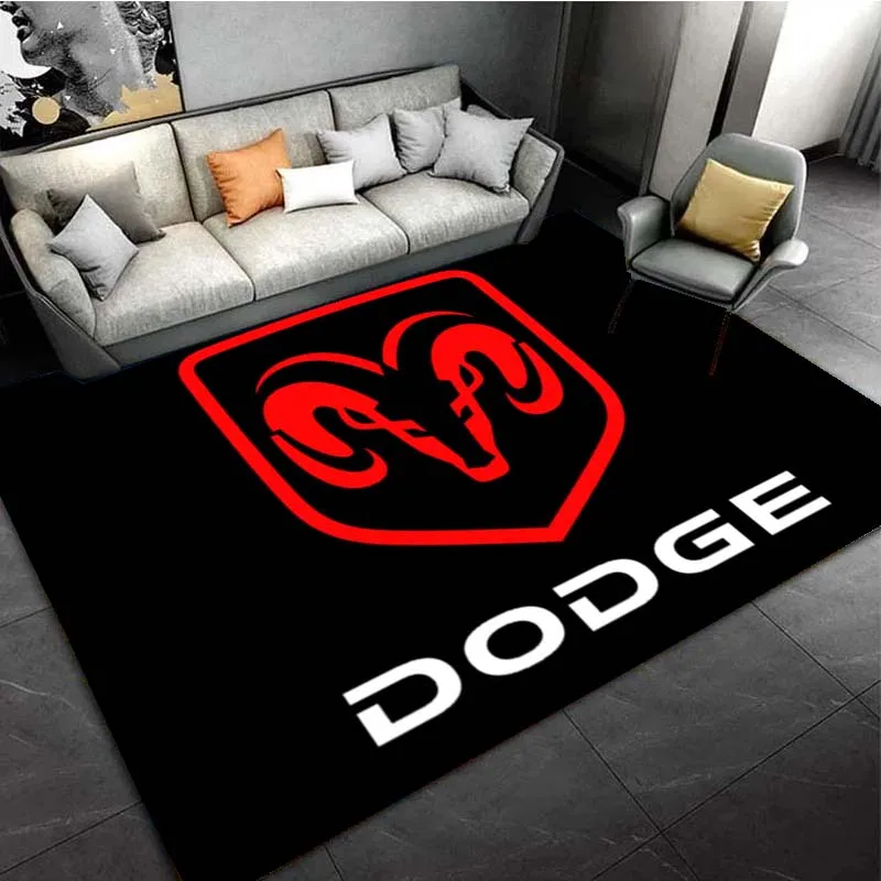 D-Dodge SRT Hellcat Challenger Logo Pattern Area Rugs for Living Room Bedroom Decoration Children Play Room Mat Anti-slip Carpet