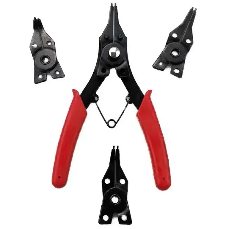 4-in-1 Sicherungsringzange Set Sicherungsringzange Multi Crimp Abnehmbarer Zangenkopf Haltesicherungsringzange Handwerkzeuge Multifunktional