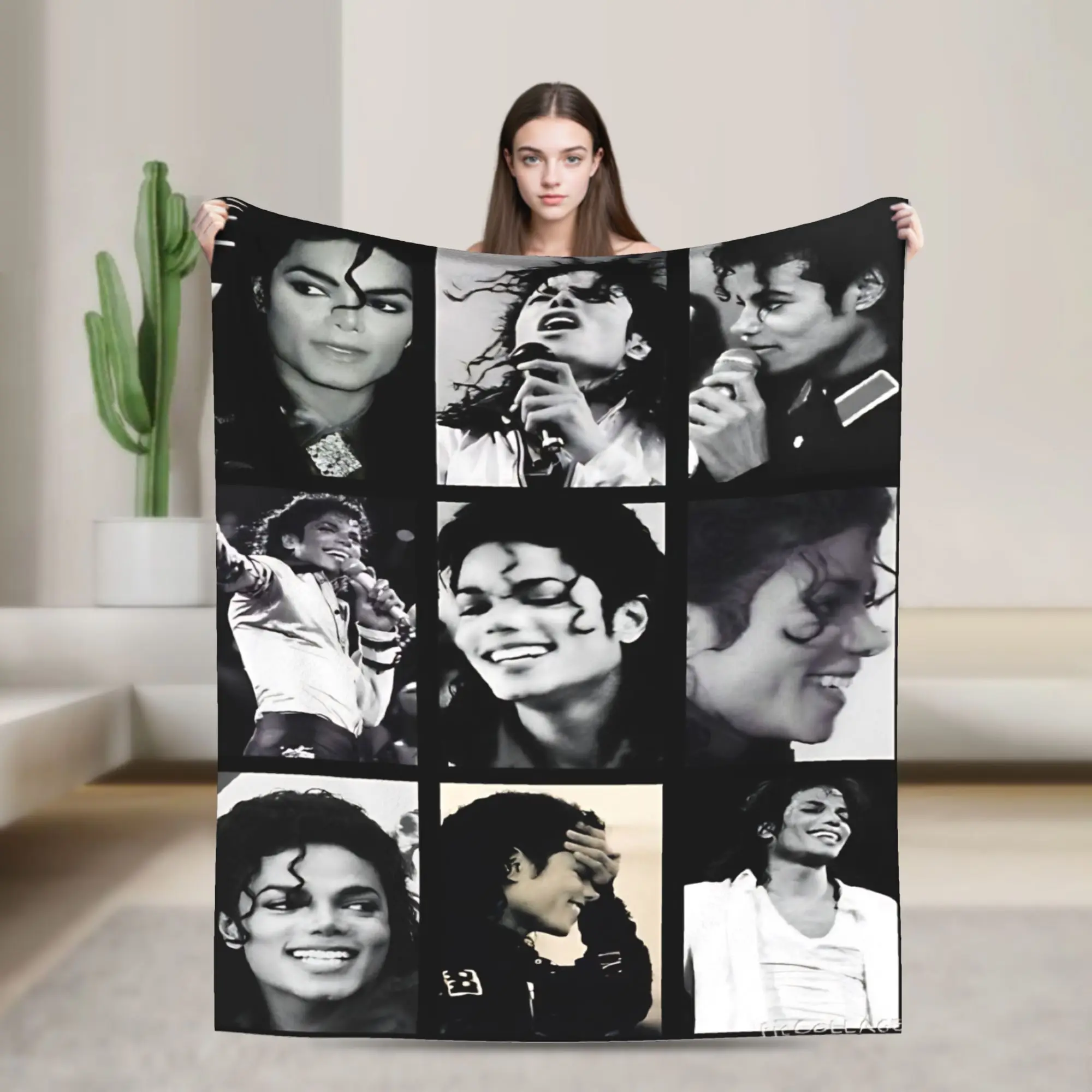 MJ Pop King Blanket Plush Throw Blanket Summer Air Conditioning Personalised Ultra-Soft Warm Bedsprea,