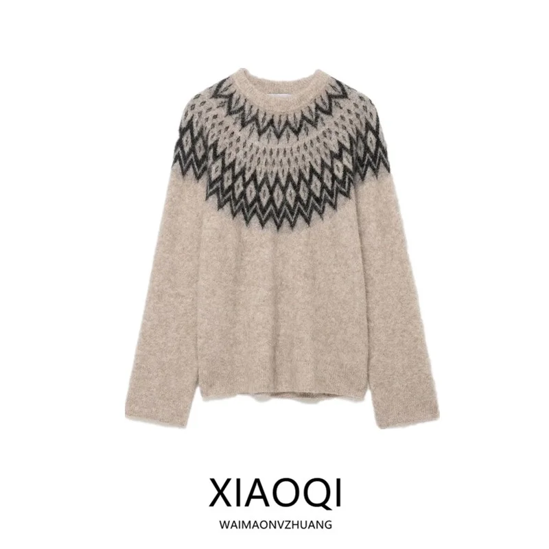 

Women's Loose Long Knitted Sweater Embroidered Versatile Commute New Arrival Comfortable Fit