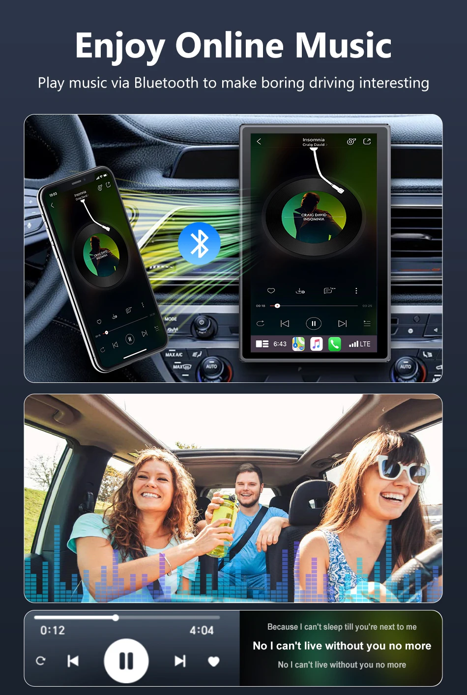 شاشة Carplay 7/8 بوصة لستيريو السيارة، Carplay/Android Auto، شاشة أفقية/رأسية، راديو السيارة الملاحة، صورة المناظر الطبيعية #5