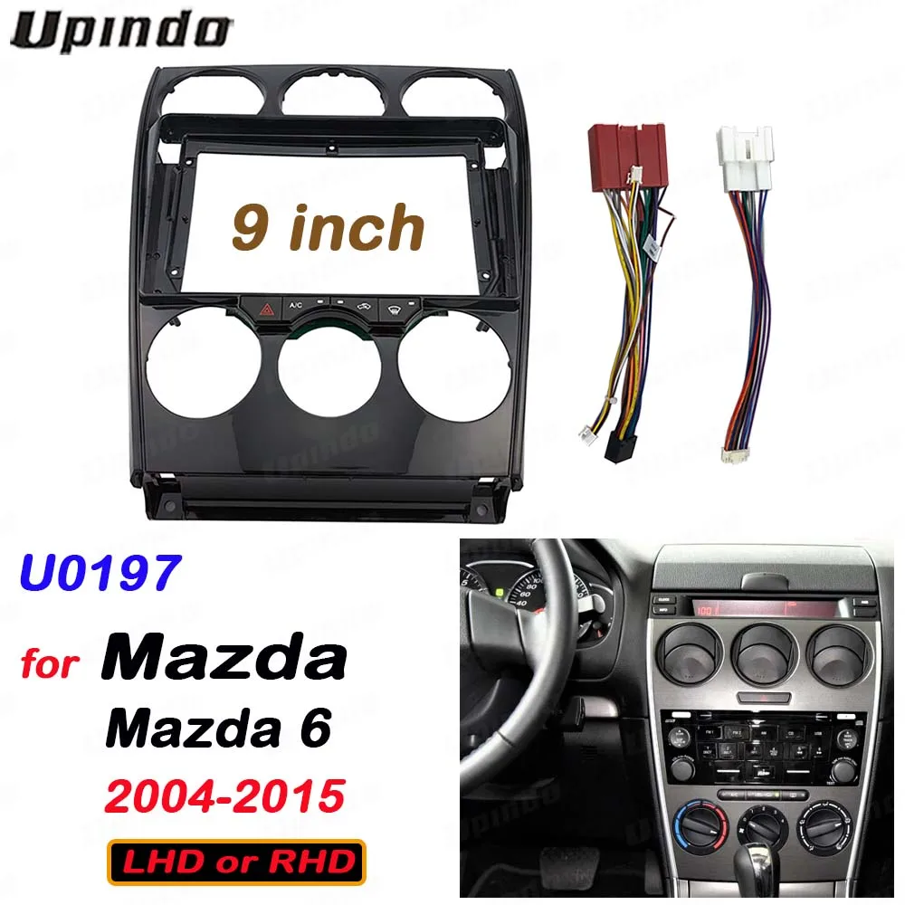 

For Mazda 6 2004-2015 2 Din 9" Android Car Stereo Fascia Panel GPS Multimedia Player Installation Dashboard Frame Kit