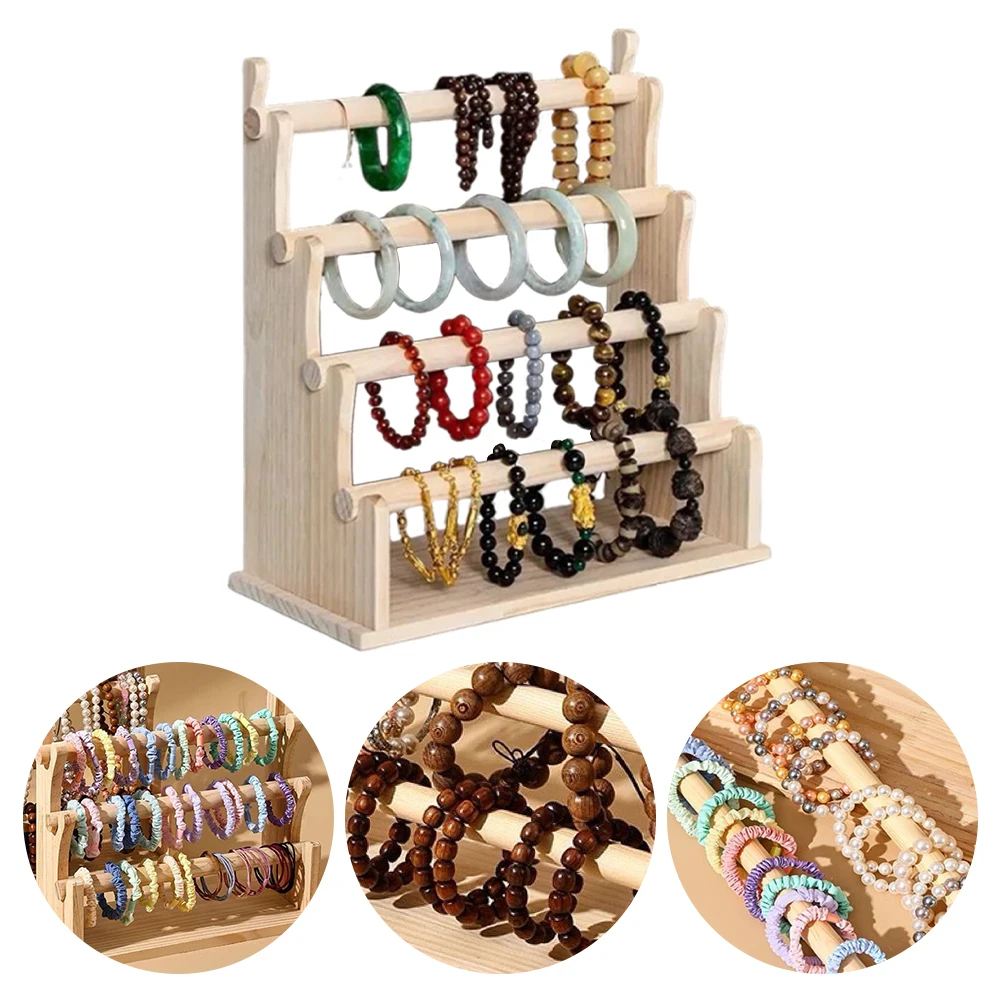 

4 Layer Wooden Bracelet Holder Bracelet Display Stand Jewelry Organizer