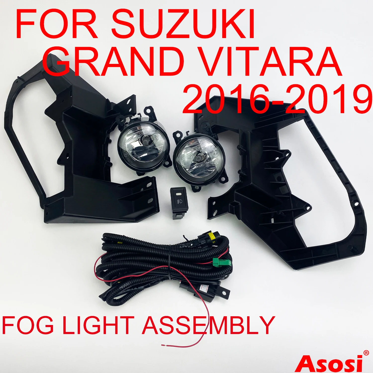 

Bumper Fog Light Assembly For Suzuki Grand Vitara 2016 2017 2018 2019 Right & Left Side With Bulb Switch Wire Bracket