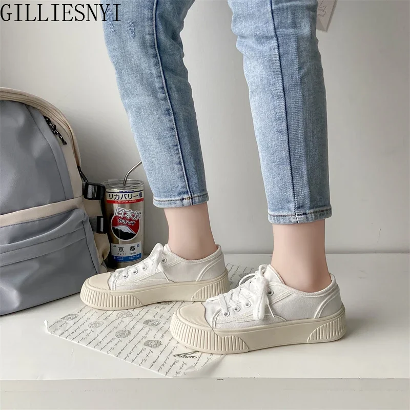 Canvas Shoes for Woman 2024 Summer New Fashion Women Casual Shoes Flats Canvas Women\'s Vulcanized Sneakers Walking Female Shoes