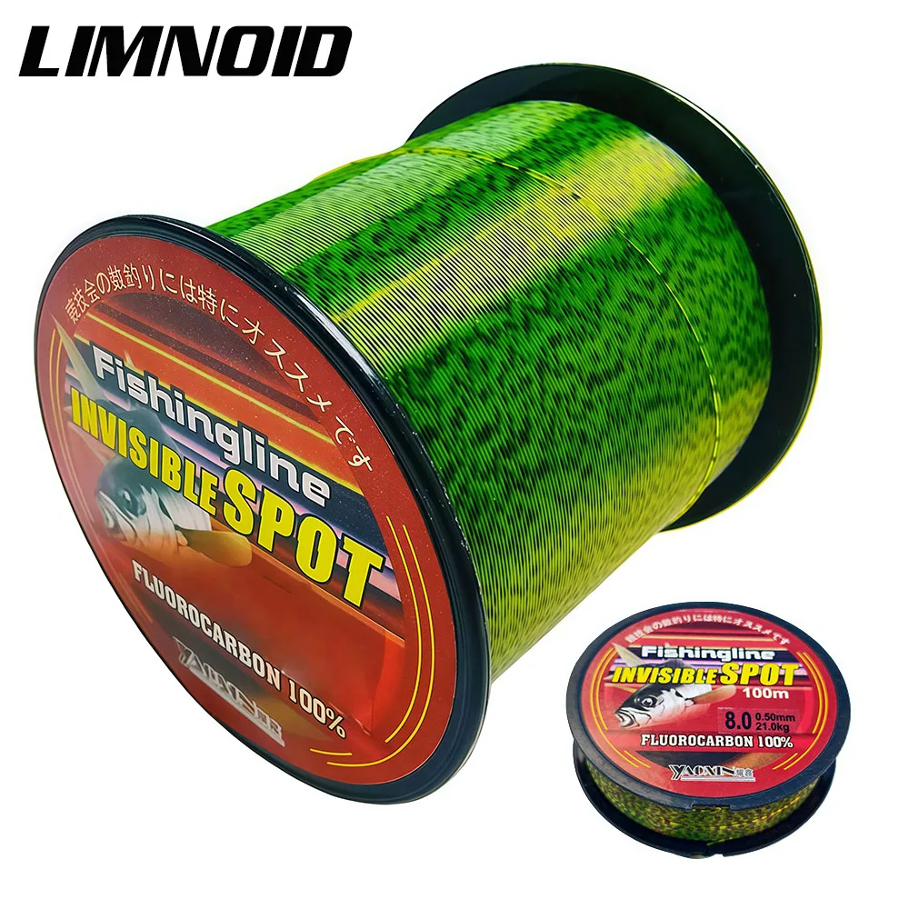 Limnoid 100m 300m 500m Fluorocarbon Angelschnur Tarnfarben-Schnur 3,8kg-21kg Schnell Sinkend für Salzwasser/Süßwasser
