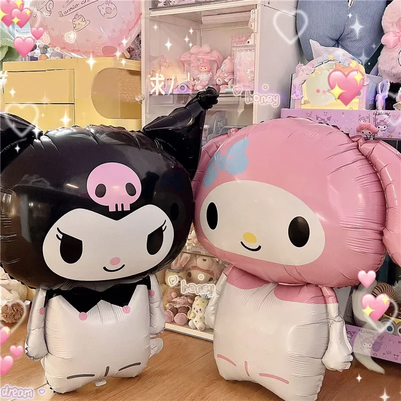 

Sanrio Cartoon Aluminum Film Balloon Large Size Kuromi Melody Anime Figure Model Balloons Partys Supplies Hello Kitty Decoration