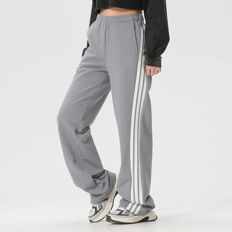 Adidas straight-leg floor-length pants women's pants 2026 spring new style sport and casual knitted trousers KX8908
