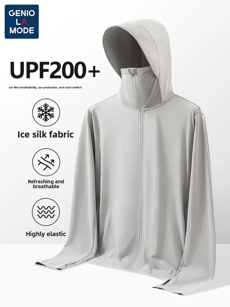 

Мужская дышащая куртка Genio Lamode с защитой от ультрафиолета и шляпой для занятий спортом на открытом воздухе, летняя одежда с защитой от ультрафиолета, свободная длинная одежда...