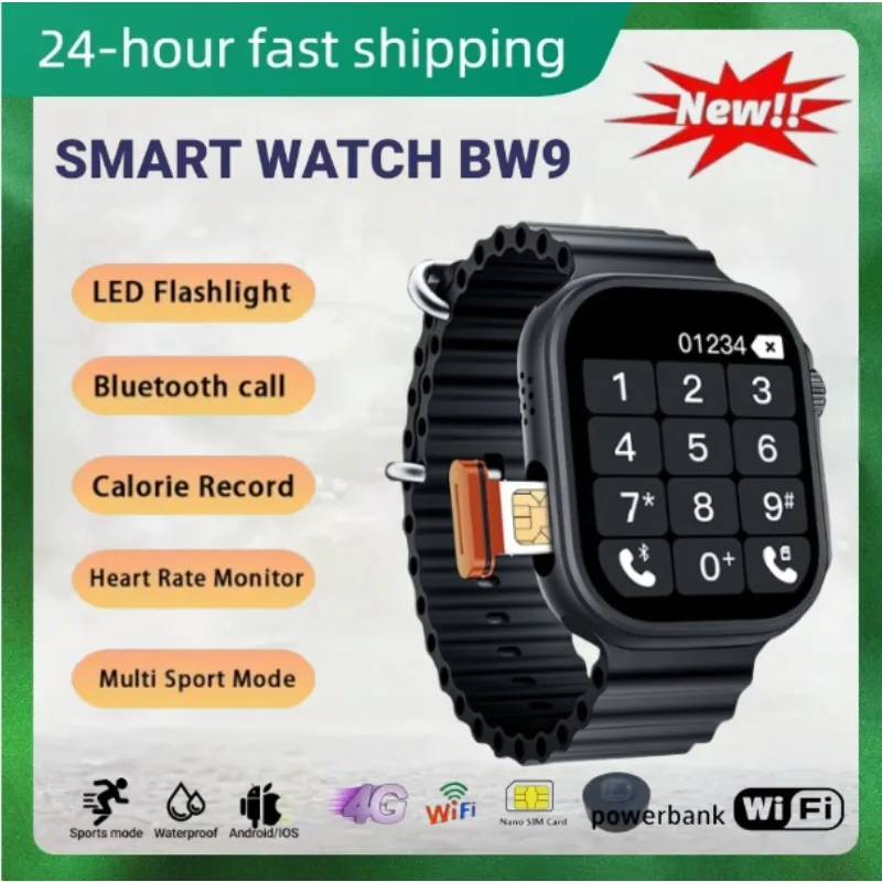 

НОВЫЙ BW9Smartwatch, сотовая SIM-карта, Bluetooth-телескопическая камера для звонков, полное сетевое покрытие, запись подсчета шагов