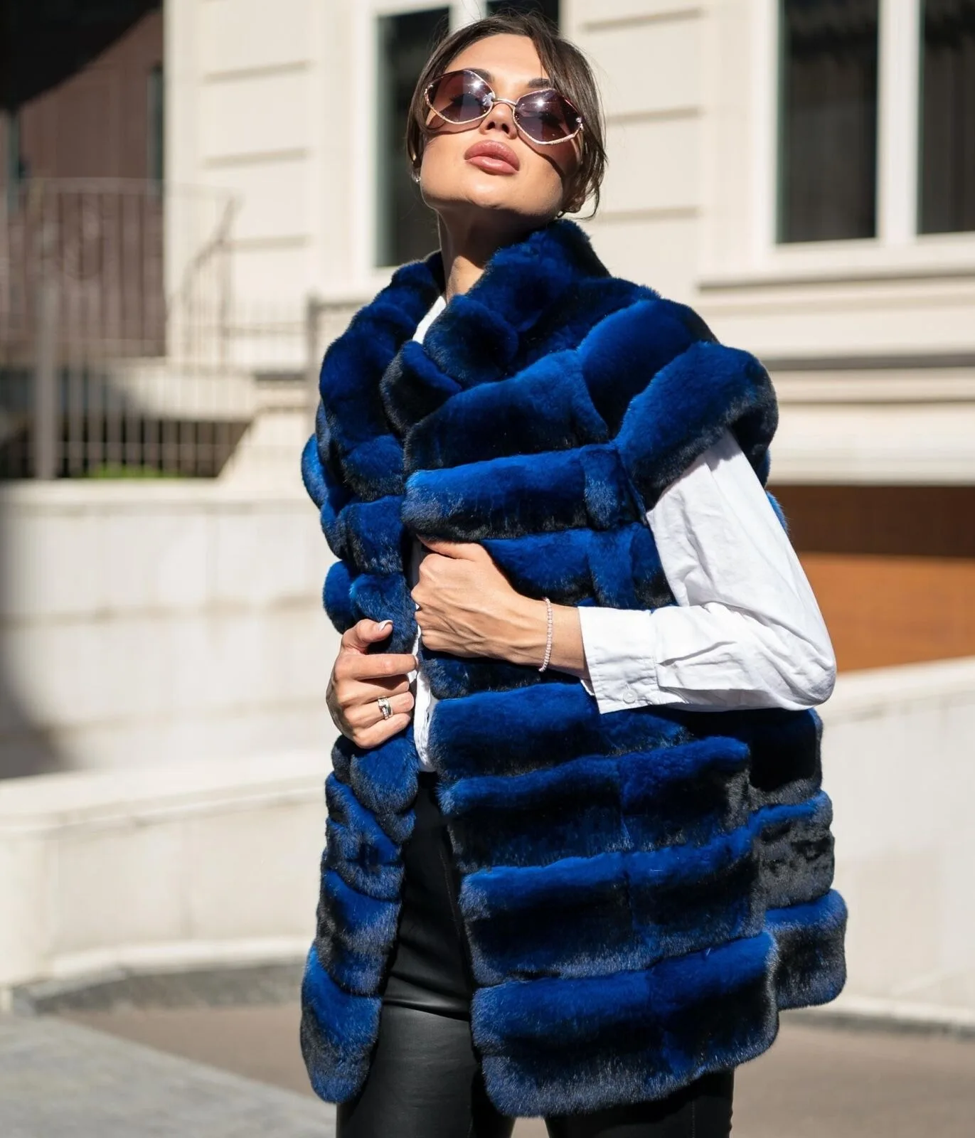 

New Natural Chinchilla Fur Coat Women Fashion Luxury Rex Rabbit Fur Jacket Winter Warm Fluffy Animal Silver Fox Leather Overcoat