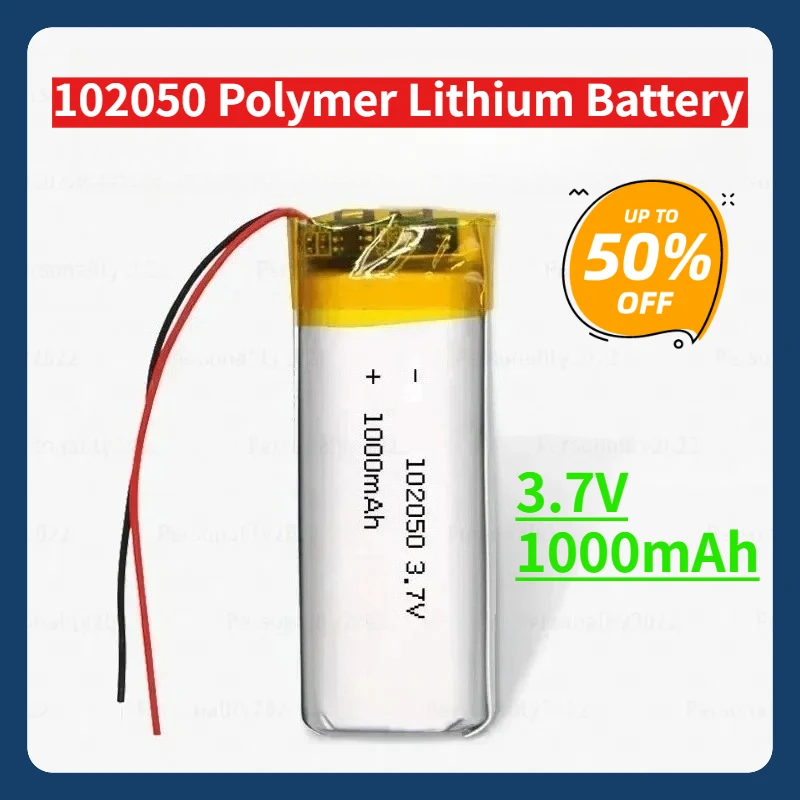 

3.7V 1000mAh 102050 Polymer Lithium Battery for Power Bank GPS Navigator DVD Mp3/mp4 Speaker Beauty