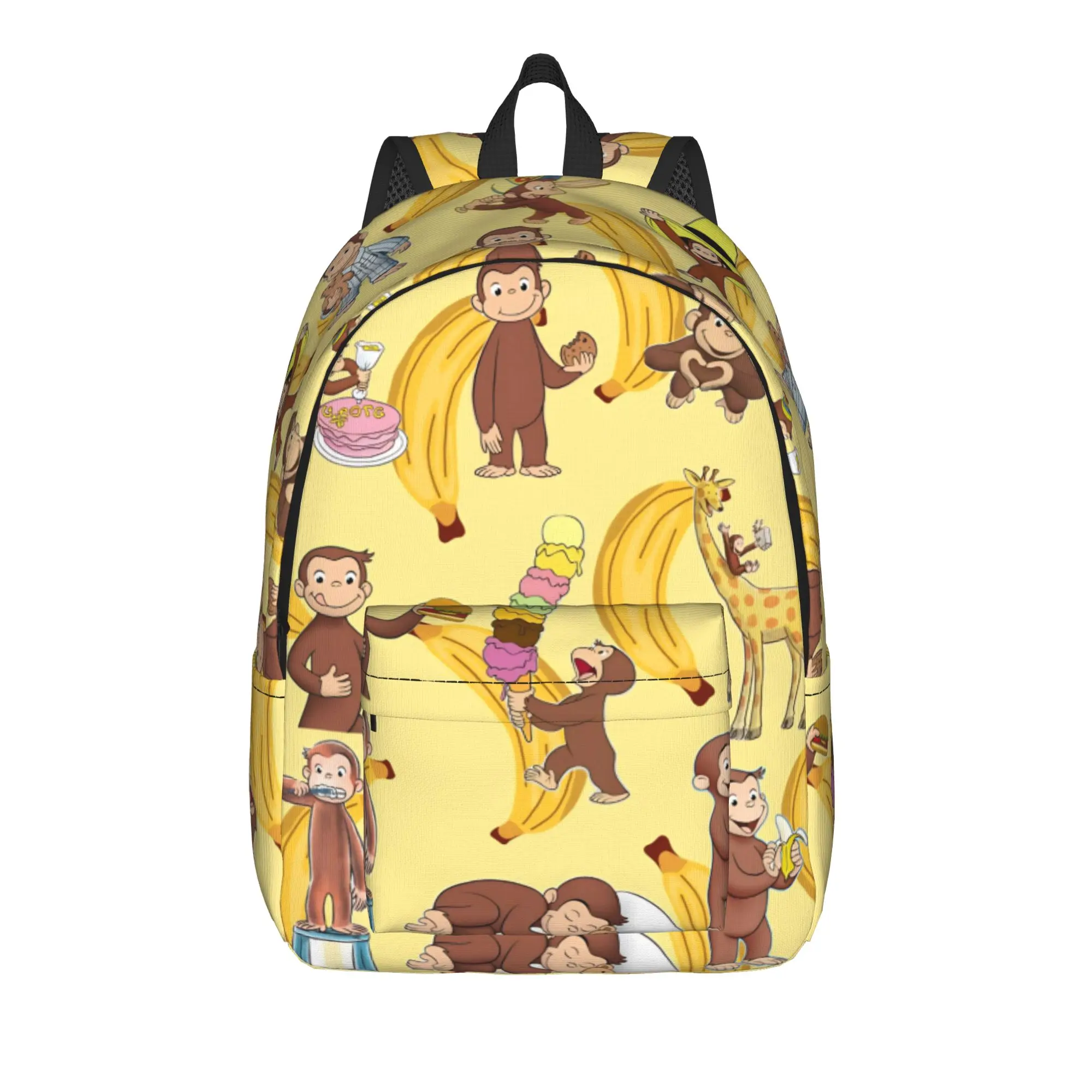 Curious Monkey Georges Cartoon Backpack for Men Women Fashion Student Hiking Travel Daypack TV Series College Canvas Bags Sports