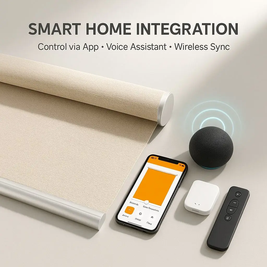 New Smart Zigbee Motor Tuya Control System With Waterproof And Easy to Clean Motorized Roller Blinds  for Smart Homes