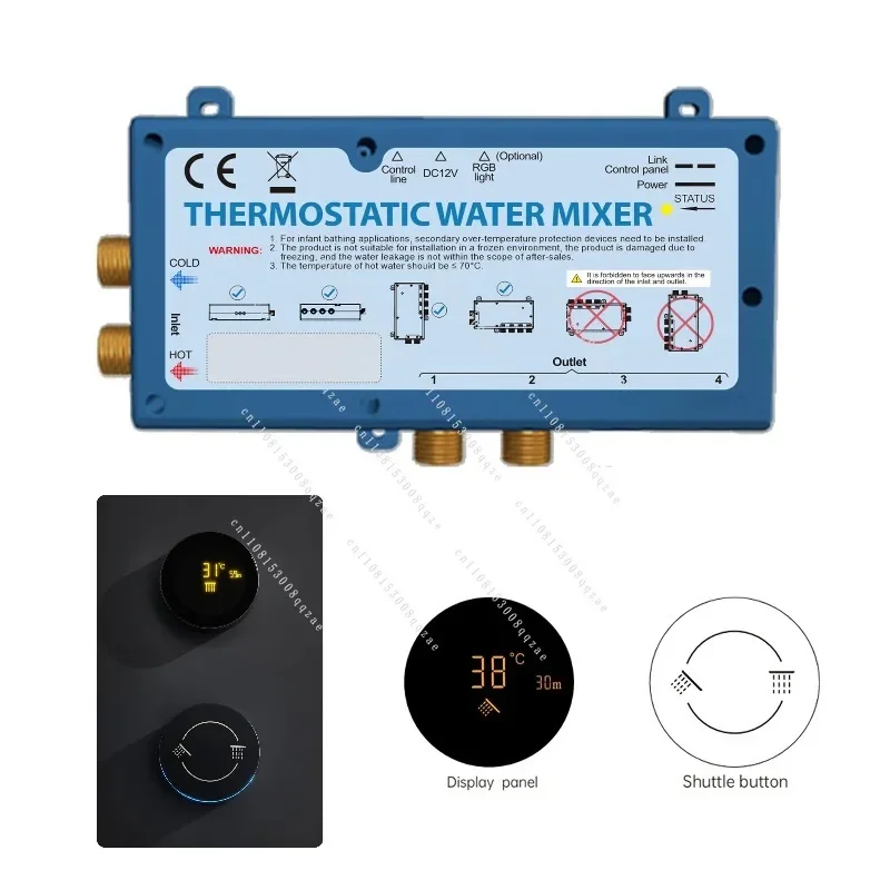 

Цифровой термостатический душевой комплект для ванной комнаты с Wi-Fi управлением через приложение, скрытого монтажа