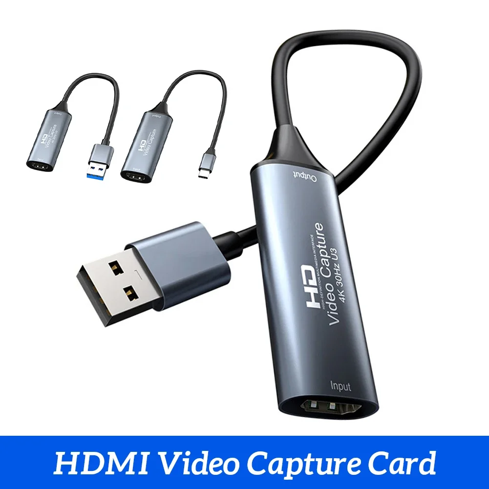 HDMI-Compatible To USB 2.0/USB 3.0/Type-C Video Grabber Box Game Capture Device for Macbook PS4 PC Game DVD Camera Recording