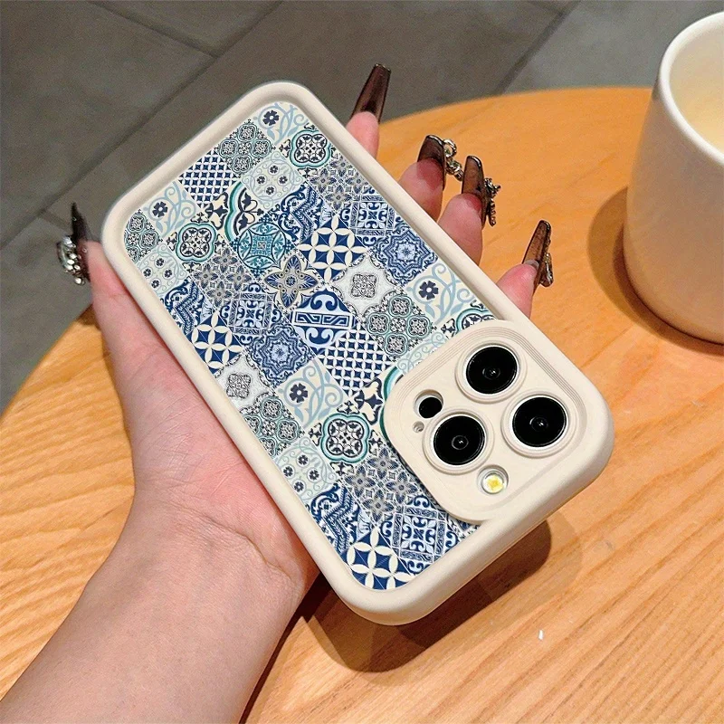 Ancient Totem Chessboard TPU anti-drop protective case for iPhone16 15 14 13 12Promax