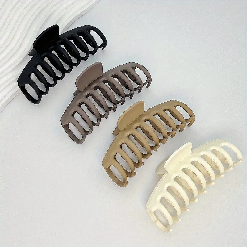 4er-Set Große Haarklammern 11cm/4,33 Zoll, Rutschfeste Dicke Haarklammern, Matte Kunststoff-Haarklammern, Schnelle Dutt-Haarklammern für Damen – Detail 8