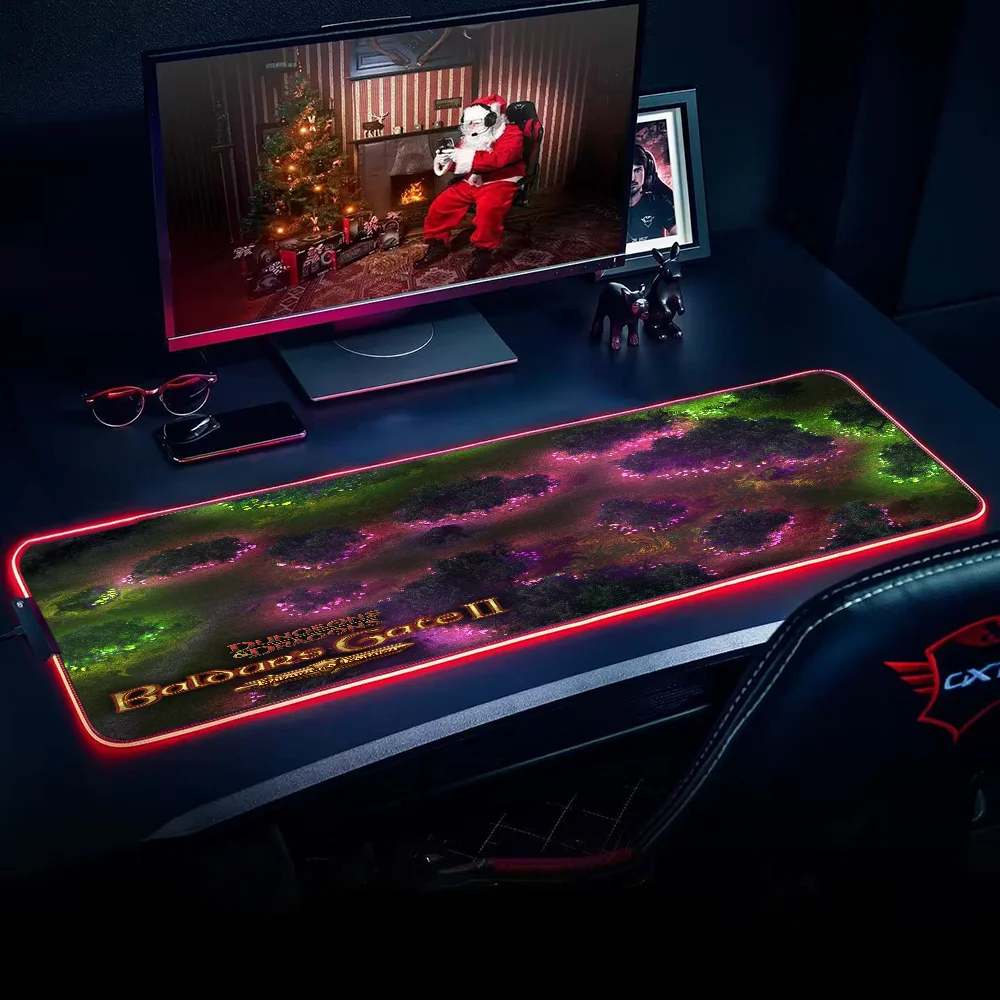 RGB LED Backlight Gaming Mouse Pad, 3 RGB LED Mousepad, Luminous Desk Mat, Gamer, Desktop, Acessórios de computador