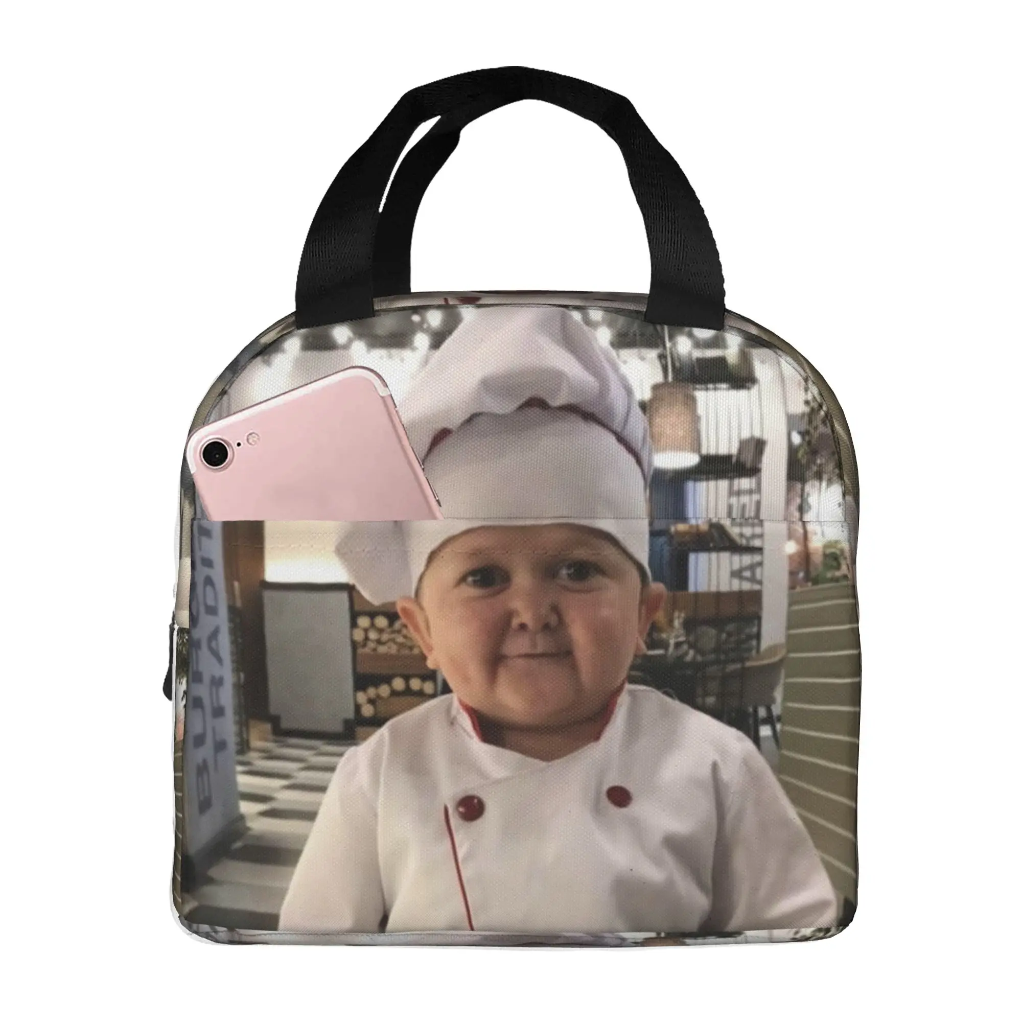 Hasbulla Cooking Master Insulated Lunch Tote Bag for Women  Portable Thermal Cooler Food Lunch Box Work School Travel