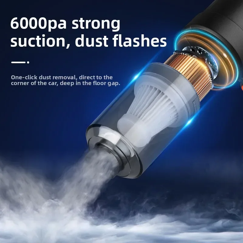 새로운 자동차 진공 청소기 휴대용 미니 자동차 진공 청소기 대형 흡입 무선 먼지 송풍기 작은 애완 동물 머리 흡입