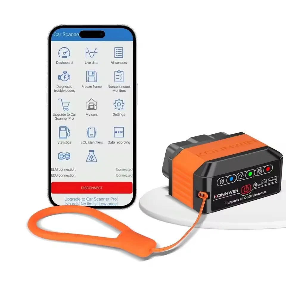 KONNWEI KW905 ELM327 Obd2 الماسح الضوئي بلوتوث 5.0 لنظام أندرويد/iOS أداة تشخيص السيارة قارئ رمز مسح خطأ السيارة