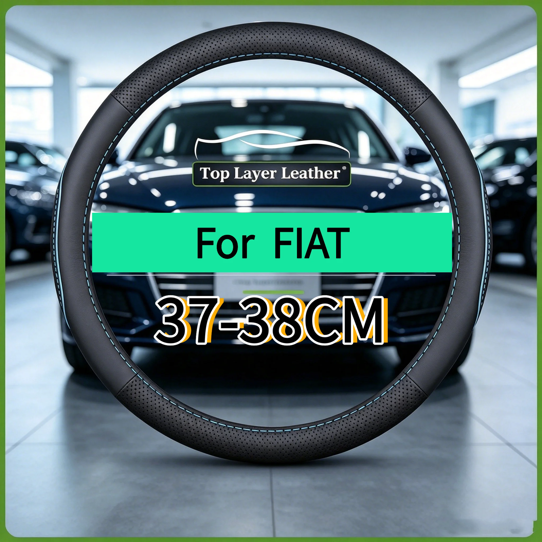 Anti slip and breathable steering wheel cover suitable for Fiat 500, 500X, 500L Panda Grande Punto Tipo Doblo Toro Freemont