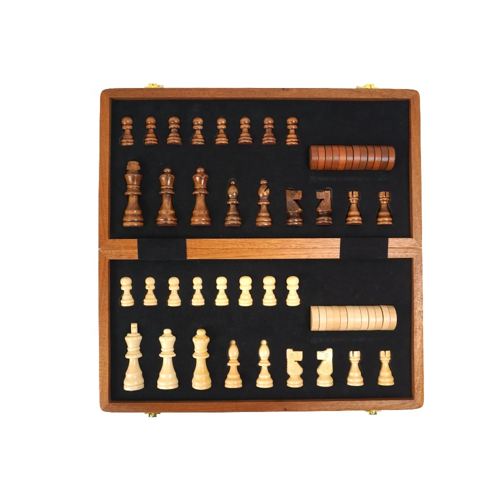 مجموعة ألعاب شطرنج خشبية مغناطيسية مقاس 15 بوصة بسعر خاص من المصنع مع لوح شطرنج خشبي قابل للطي قابل للطي إضافيًا