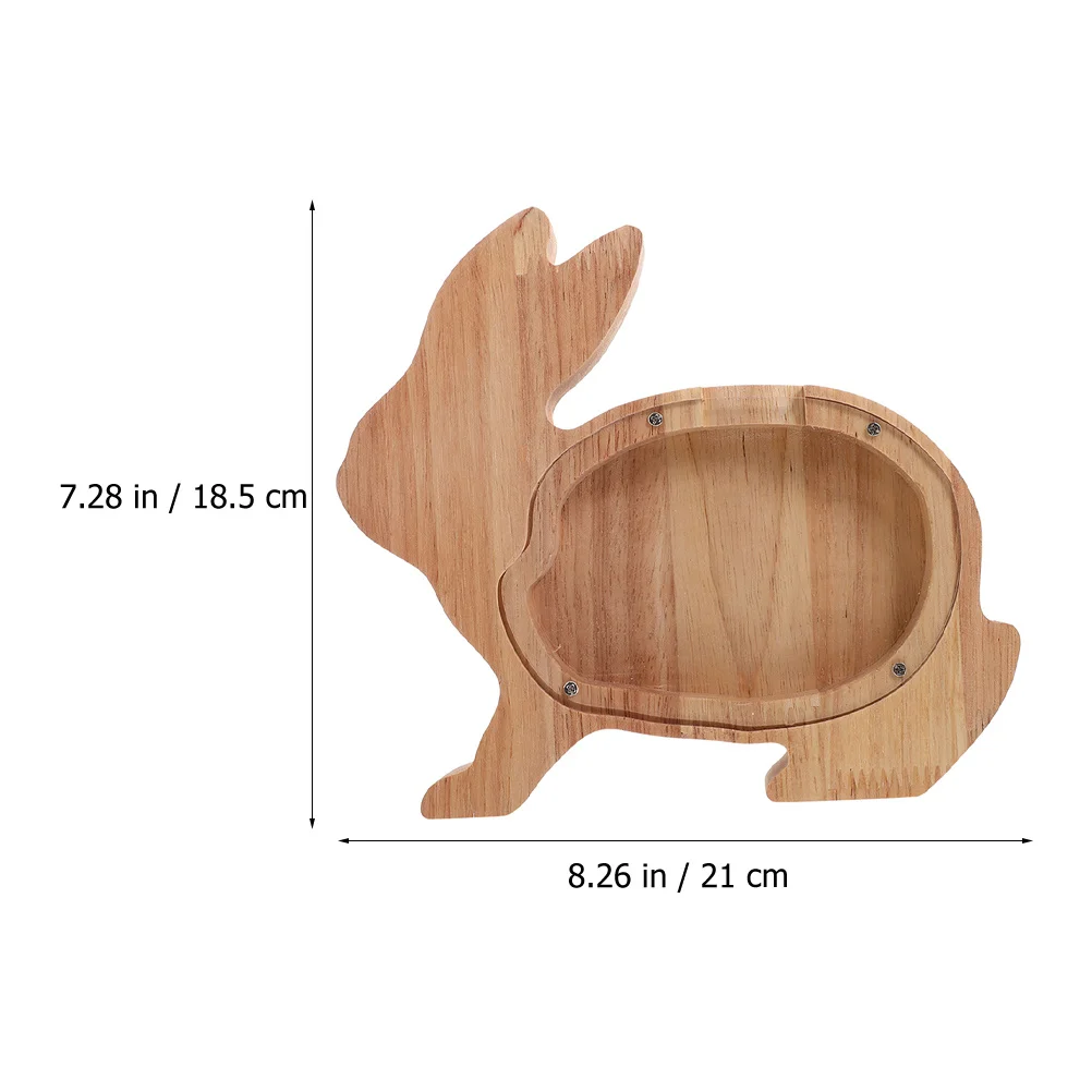 

Wooden Animal Piggy Bank Rabbit Shape Money Saving Box Decorative Kid Gift Home Table Coin Bank Animal Money Saving Box