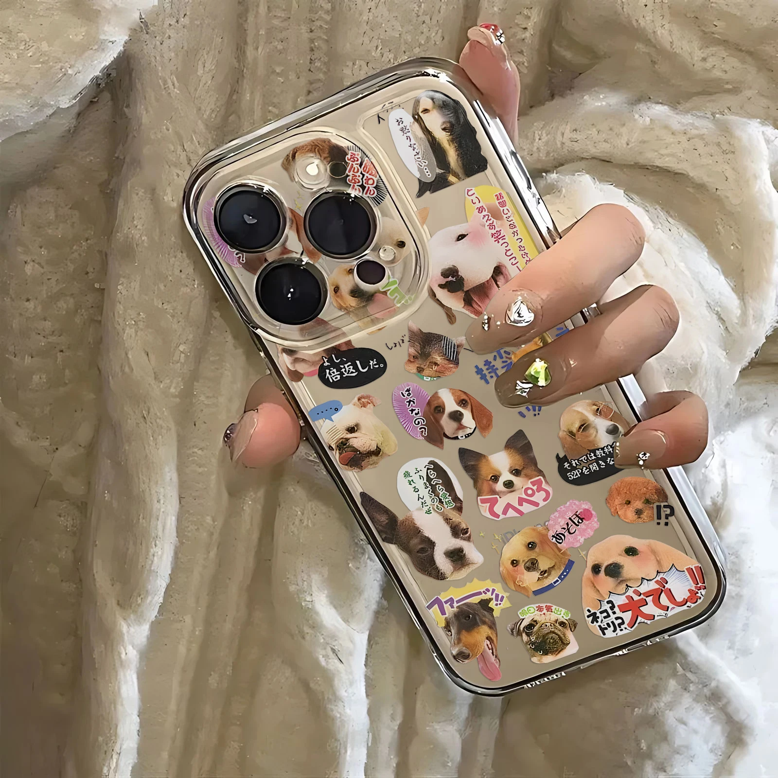 Lmmcjj Rabbit Bunny Clmj Cat Dog Phone Case For iPhone 16 15 14 13 12 11 Mini Pro Max X XR XSMax 7 8 Plus SE20 Transparent Cover