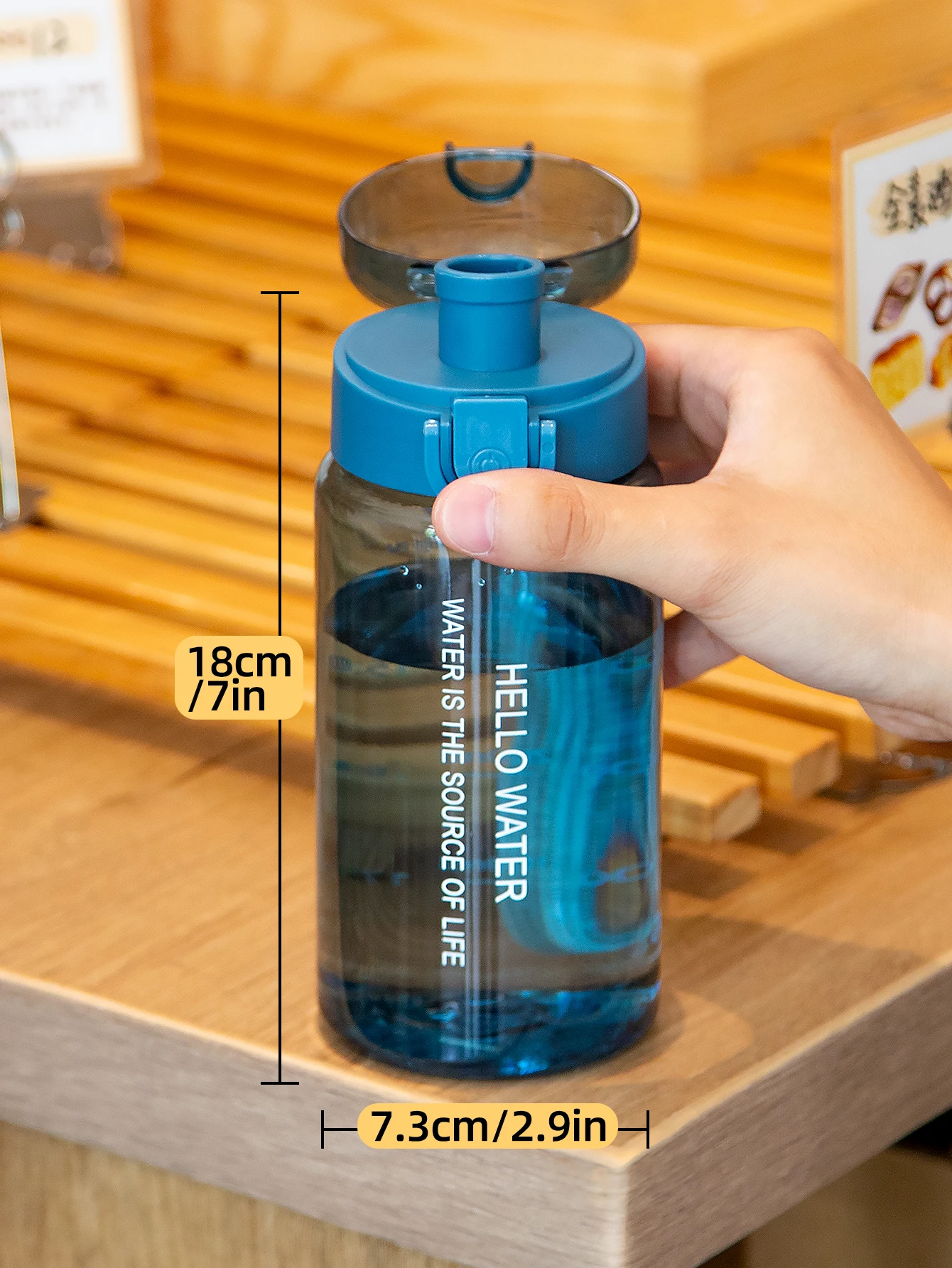 550ml/18.6oz Transparent Water Bottle With Scale Filter Plastic Water Cup Men Women Students Anti-fall Leakproof Drinking Bottle