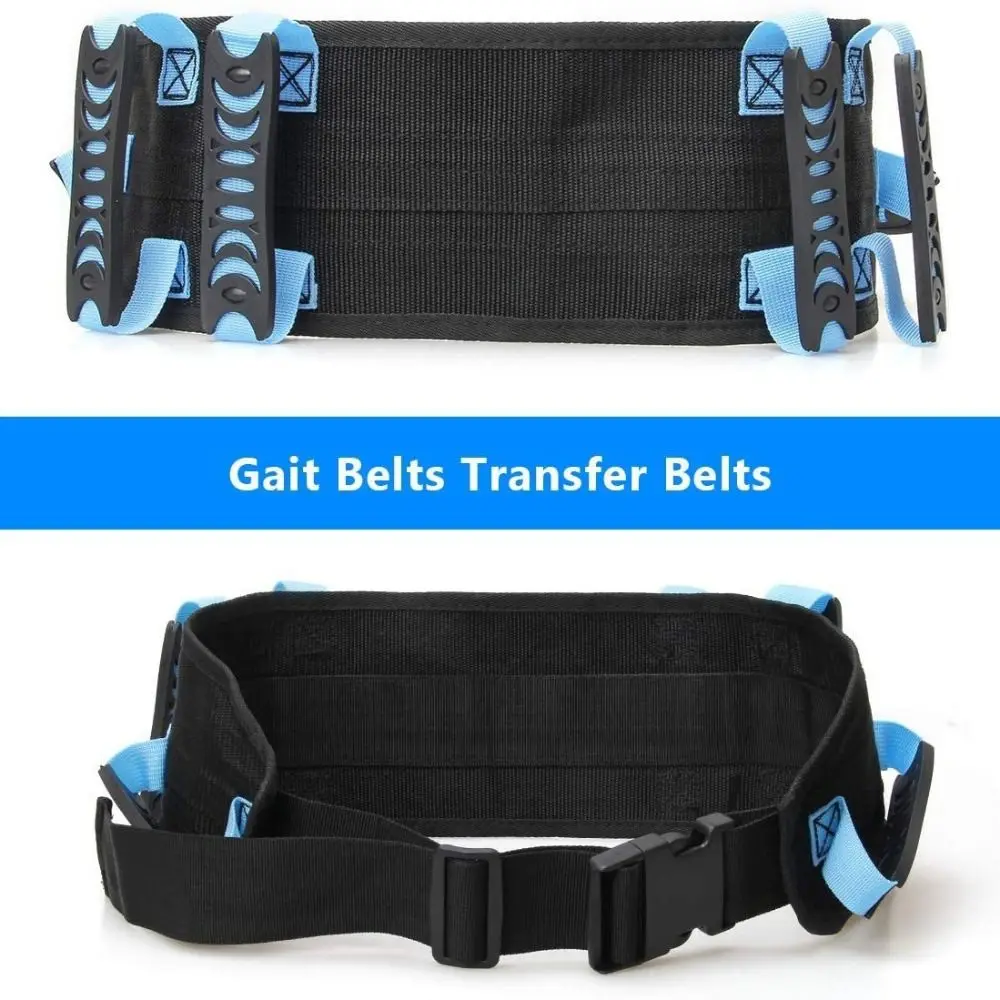 

Adjustable Elderly Gait Belt Non Slip Support with 7 Handles Safety Transfer Braces Breathable Quick Release Buckle