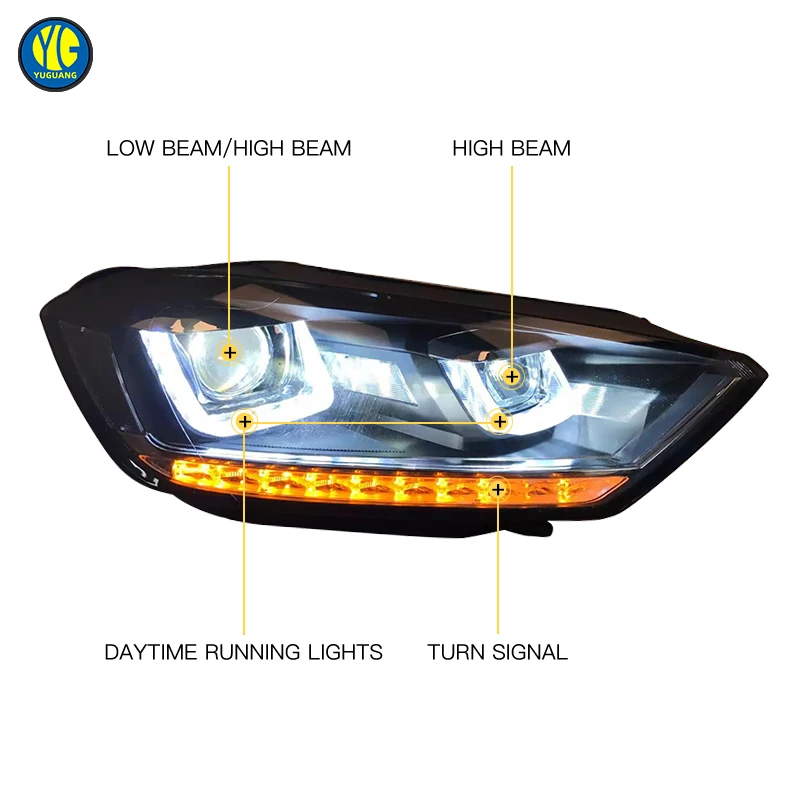 New Arrival Volkswagen Golf Sportsvan Headlight 2016 2019 Upgrade Head Light Car Accessory VW  Led Headlamp for Volkswagen