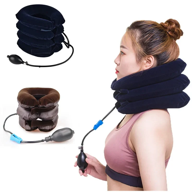 Neck Massage Inflatable U Shape Pillow Collar Tractor Air Cervical Traction Device Neck Support Massage Relaxing Brace Massager