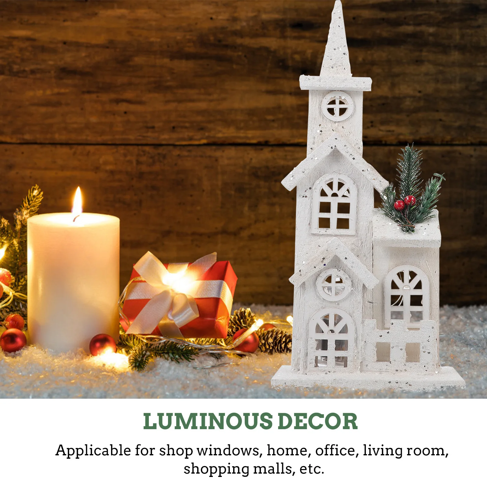 

1Pcs Glowing Mini Decorative Craft Festive Desktop Prop for Holiday Home Office Living Room Decoration Christmas Decor